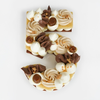 Number cake 4p caramel vanille chocolat